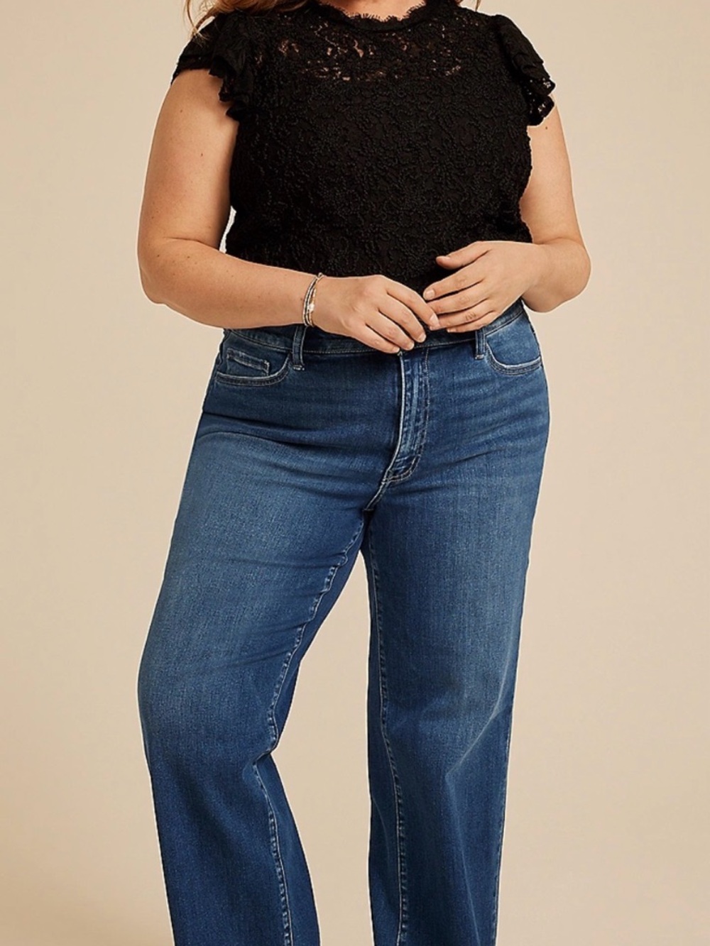 Flying Monkey Women's Medium Blue High-Rise Wide Leg Jeans